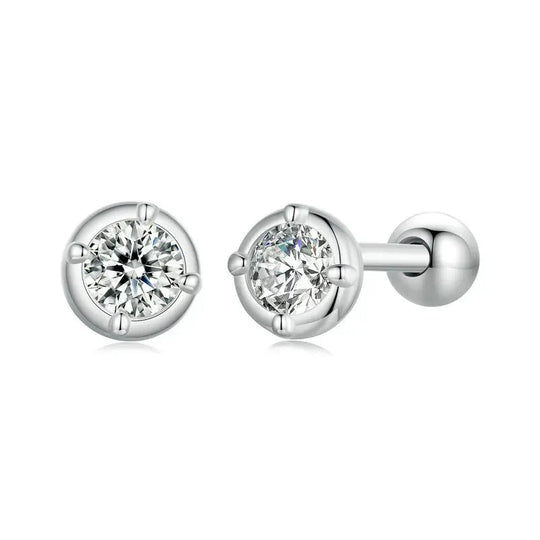 0.1 Ct Moissanite Stud Earrings 925 Sterling Silver Round Bridal Jewelry