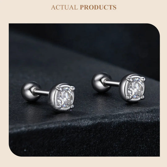 0.1 Ct Moissanite Stud Earrings 925 Sterling Silver Round Bridal Jewelry
