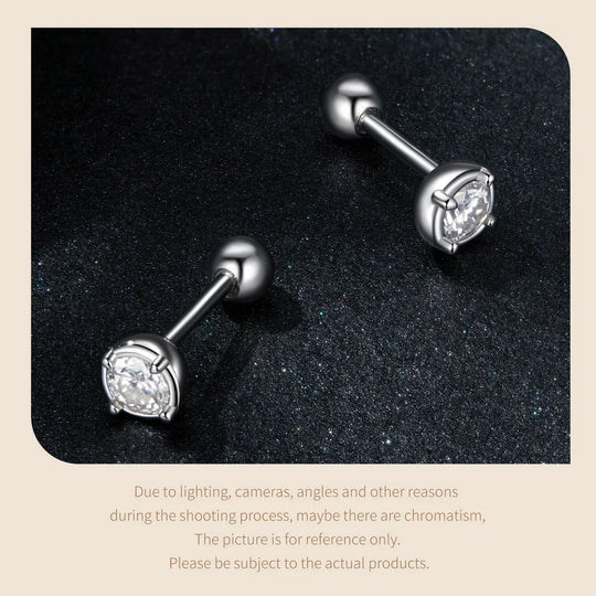 0.1 Ct Moissanite Stud Earrings 925 Sterling Silver Round Bridal Jewelry