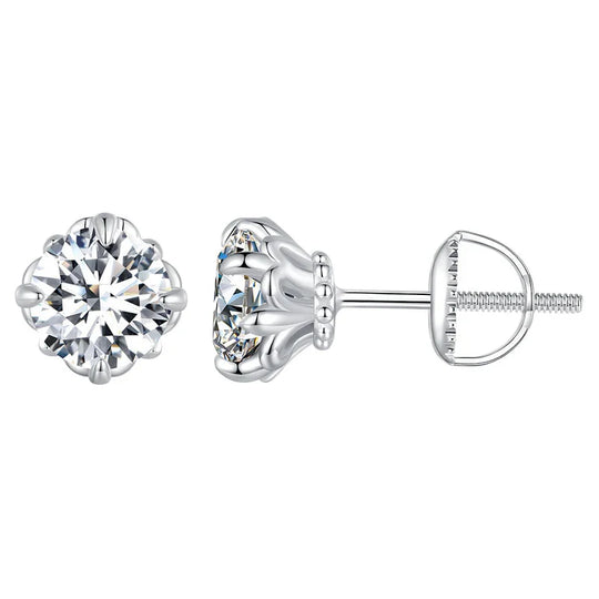 0.5/1ct D Color VVS1 Moissanite Stud Earrings S925 Sterling Screw Back