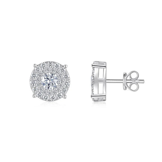 0.5Ct Moissanite Stud Earrings 925 Sterling Silver 18K Gold Plated Hypoallergenic