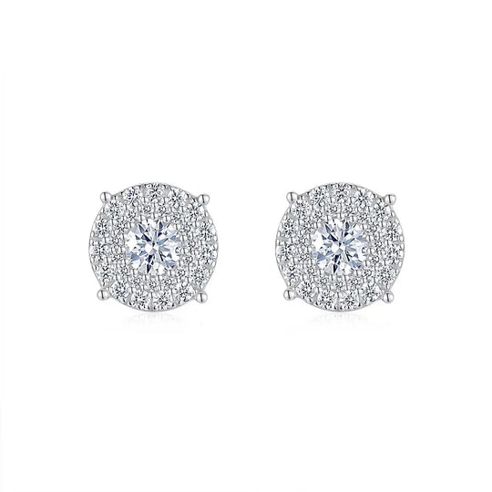 0.5Ct Moissanite Stud Earrings 925 Sterling Silver 18K Gold Plated Hypoallergenic