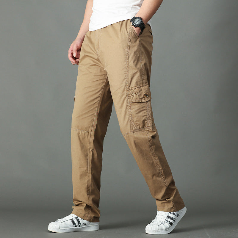 Men's Pants Korean Style Loose Straight Leg Cargo Pocket