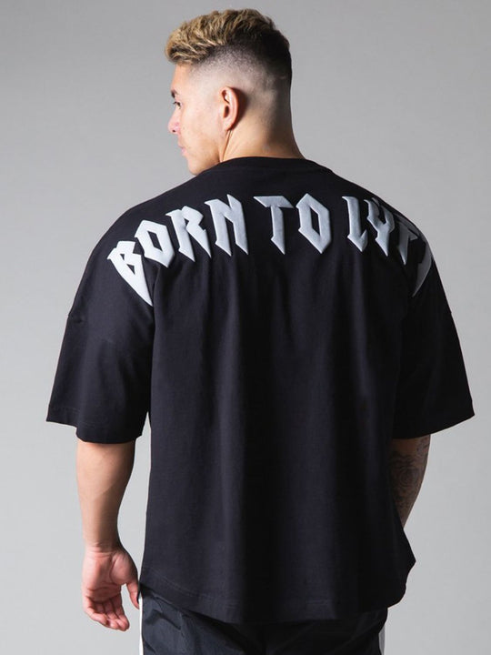 Men's Plus Size Letter Round Neck Half Sleeve T-Shirt