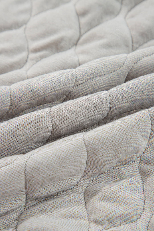 Plus Size Solid Quilted Quarter Zip Hoodie