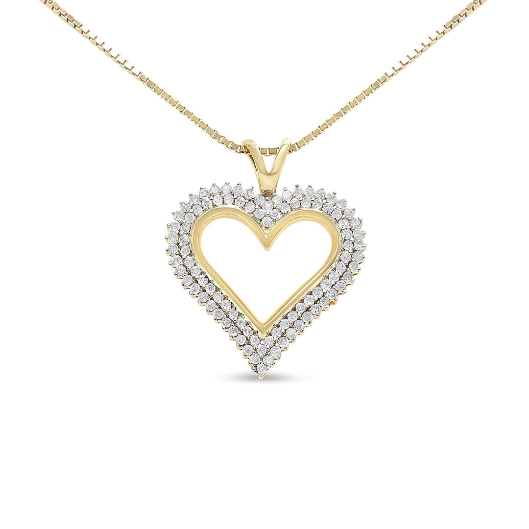 .925 Sterling Silver Diamond Heart 18" Pendant Necklace (I-J Color, I2-I3 Clarity) by Haus of Brilliance
