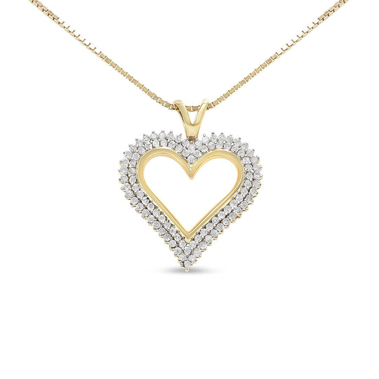 .925 Sterling Silver Diamond Heart 18" Pendant Necklace (I-J Color, I2-I3 Clarity) by Haus of Brilliance