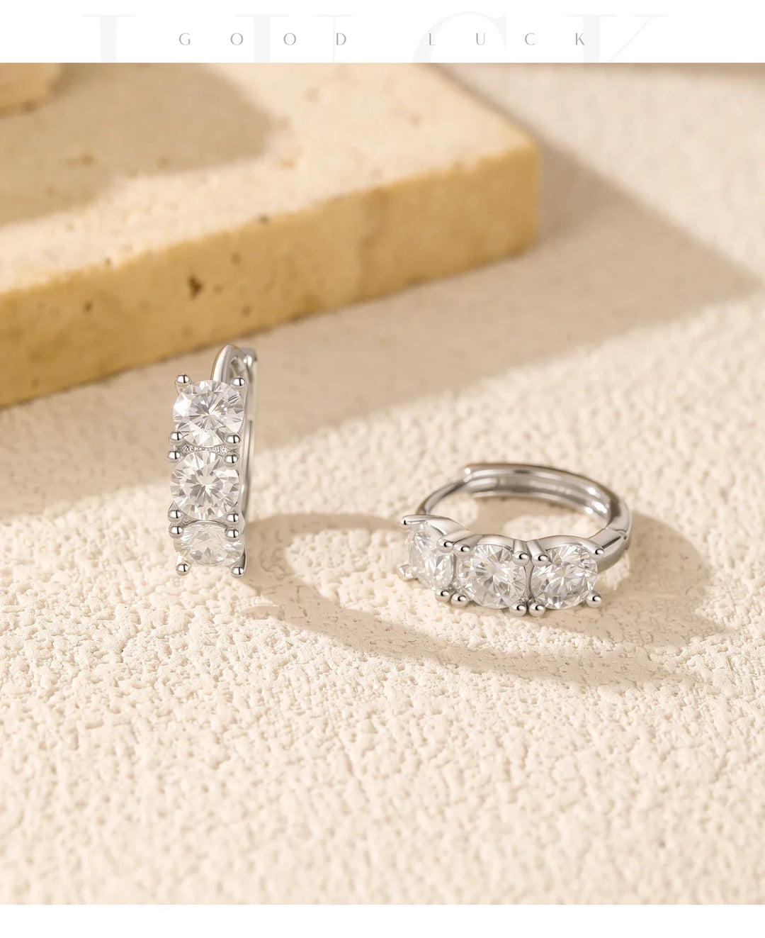 1.8ct High Clarity Moissanite Geometric Hoop Earrings 925 Sterling Silver