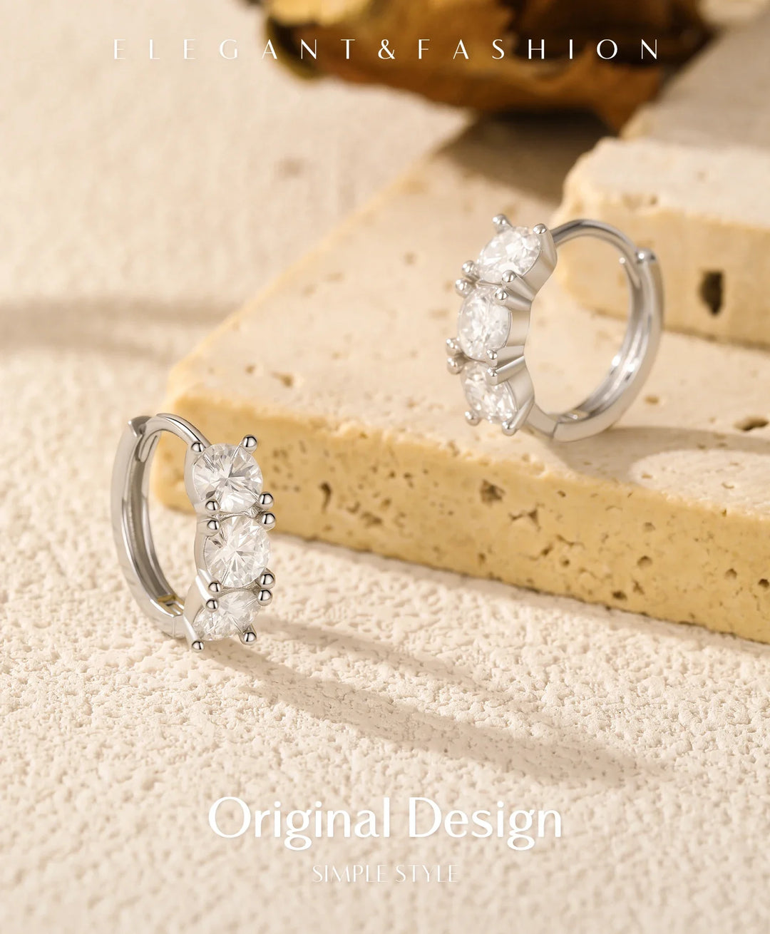 1.8ct High Clarity Moissanite Geometric Hoop Earrings 925 Sterling Silver