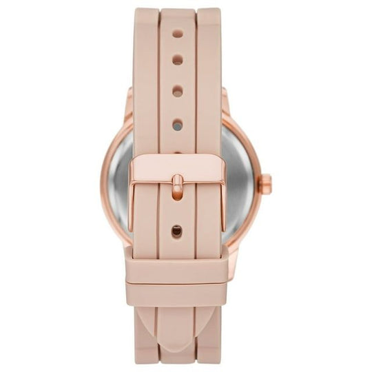 Time & Tru Women's Wristwatch: Rose Gold Case, Blush Bezel, Easy Read Dial, Silicone Strap (FMDOTT072)