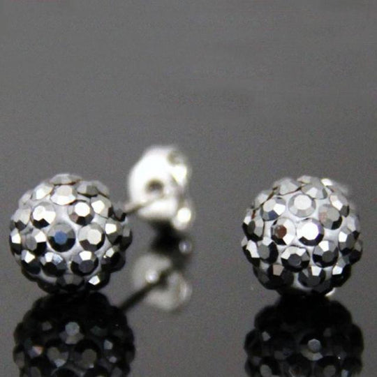 10mm Multicolor Glitter Stud Earrings Hypoallergenic