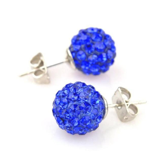 10mm Multicolor Glitter Stud Earrings Hypoallergenic
