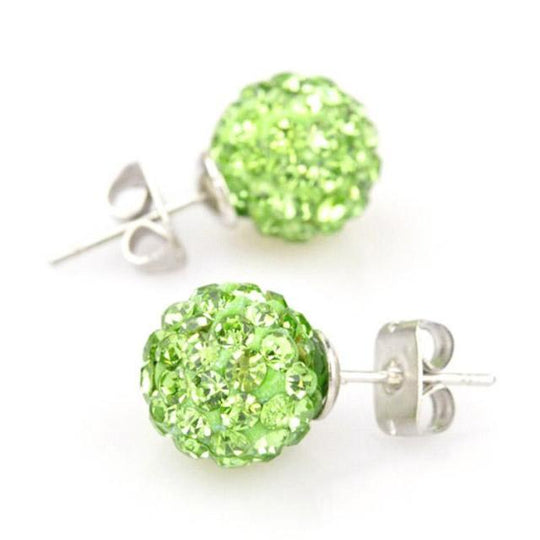 10mm Multicolor Glitter Stud Earrings Hypoallergenic