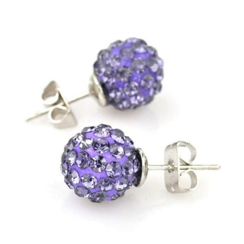 10mm Multicolor Glitter Stud Earrings Hypoallergenic