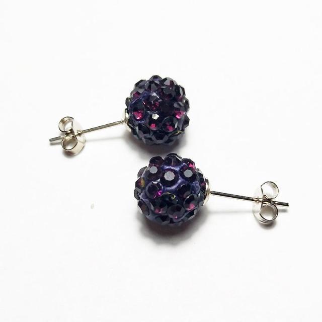 10mm Multicolor Glitter Stud Earrings Hypoallergenic