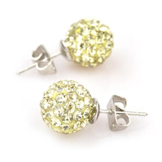 10mm Multicolor Glitter Stud Earrings Hypoallergenic