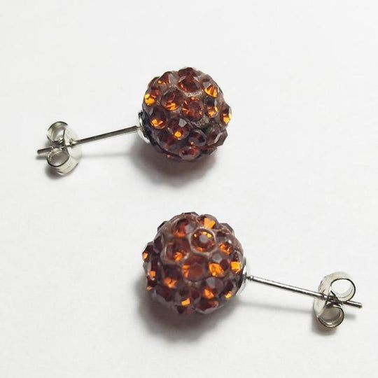 10mm Multicolor Glitter Stud Earrings Hypoallergenic