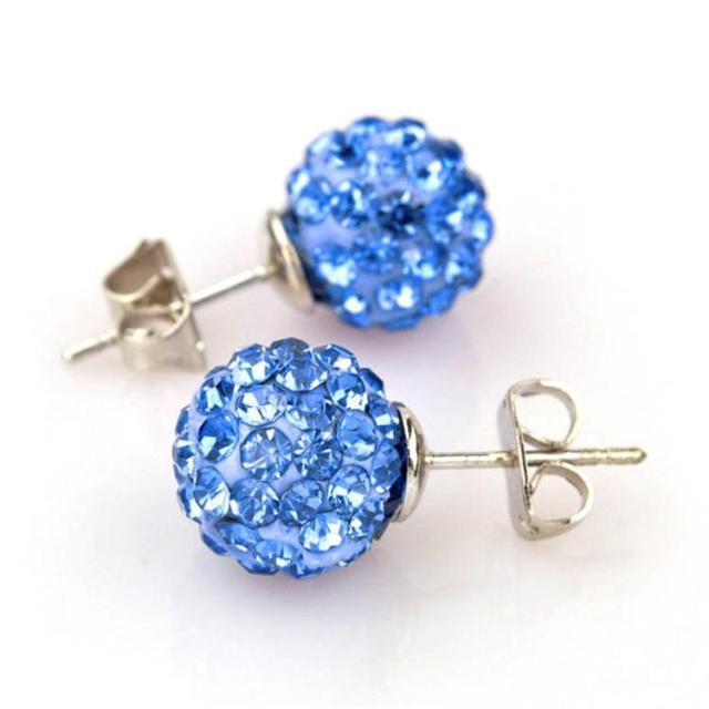 10mm Multicolor Glitter Stud Earrings Hypoallergenic