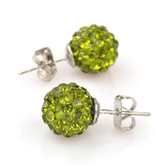 10mm Multicolor Glitter Stud Earrings Hypoallergenic