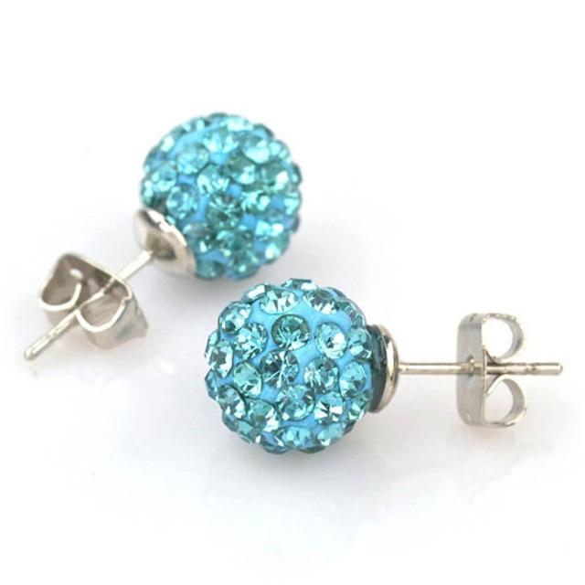 10mm Multicolor Glitter Stud Earrings Hypoallergenic
