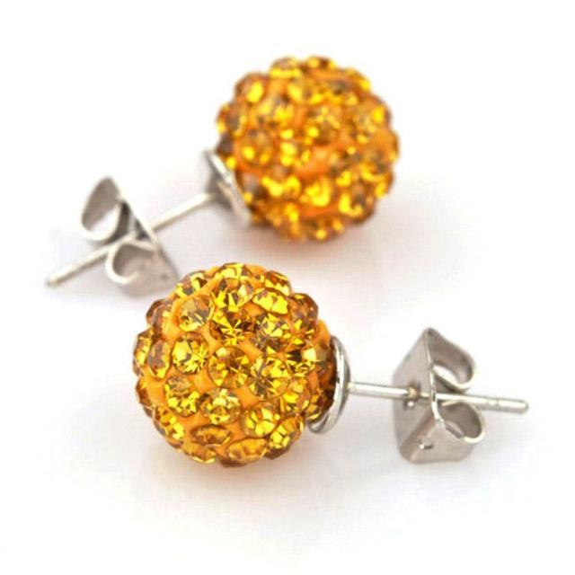 10mm Multicolor Glitter Stud Earrings Hypoallergenic
