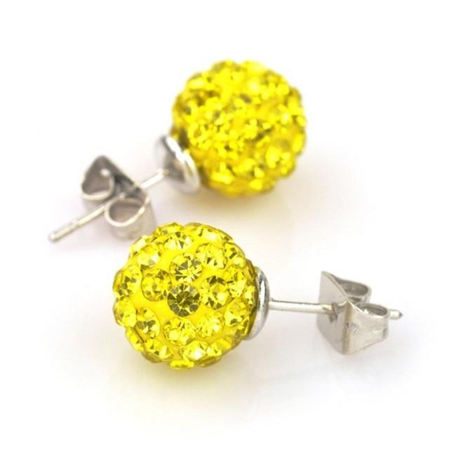 10mm Multicolor Glitter Stud Earrings Hypoallergenic