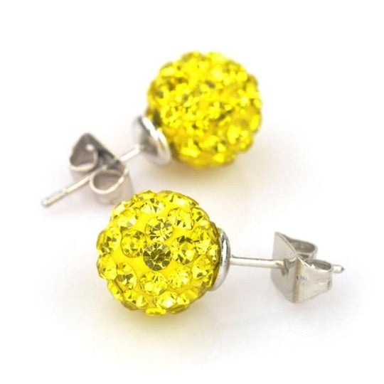 10mm Multicolor Glitter Stud Earrings Hypoallergenic