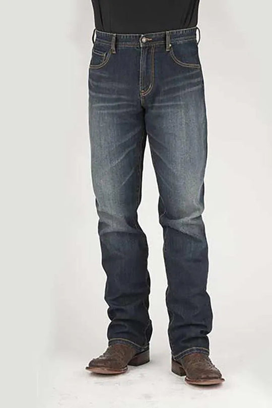 Stetson 1210 Straight Fit with X Pocket (Dark Wash) - Men's Jeans