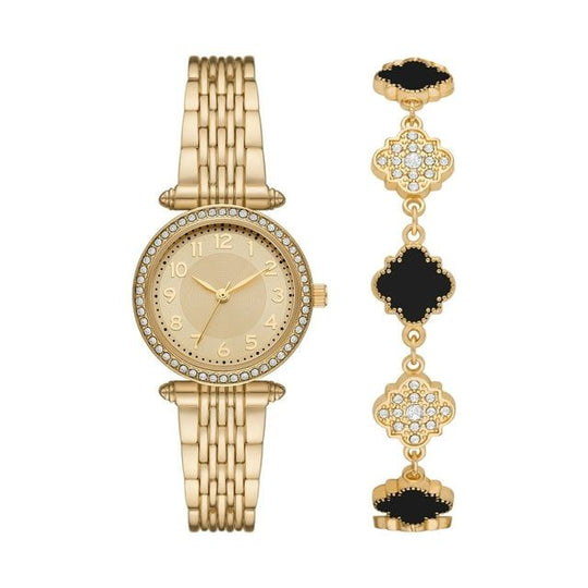 Ladies' Time and Tru Gold Tone Watch and Bracelet Set