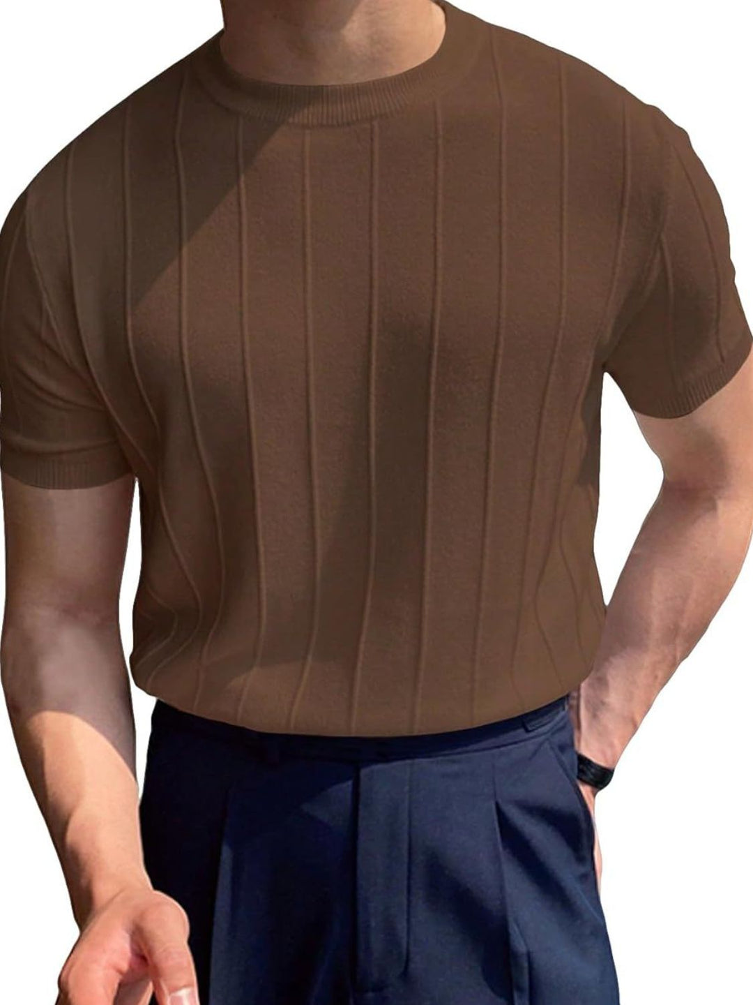 Men's Full Size Round Neck Short Sleeve T-Shirt Plus Size