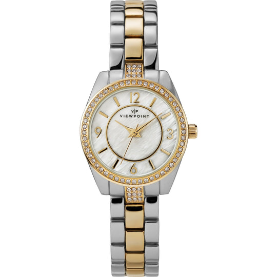 Viewpoint by Timex Women's 30mm Mother-of-Pearl Dial Watch ¨C Two-Tone Stainless Steel Bracelet Watch
