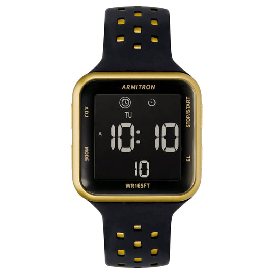 Armitron Unisex Sport Black and Gold Digital Watch