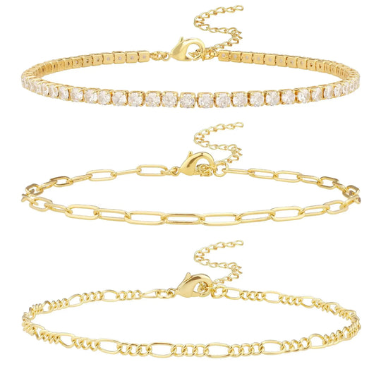 14K Gold/Sterling Silver Plated Cuban Link Anklet for Women – Waterproof, Plus Size, 9-12 Inch