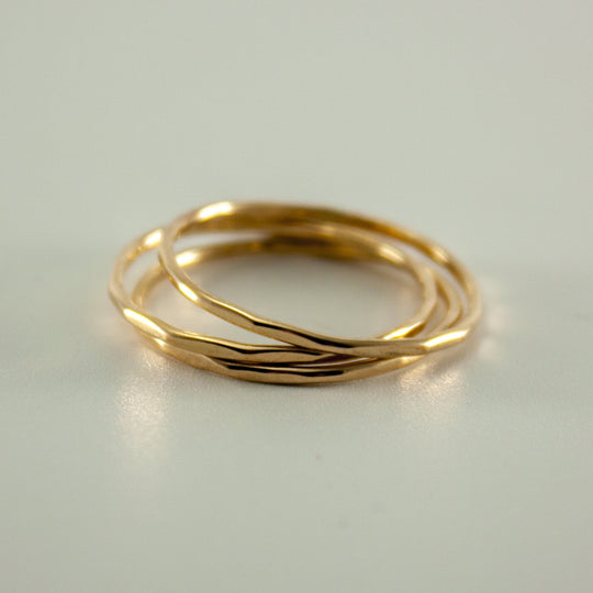 14K Gold Filled Stackable Twist Ring Minimal Everyday Band