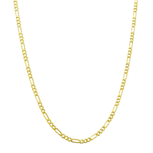 14K Gold Thin Figaro Chain Necklace 16 Inch Lightweight