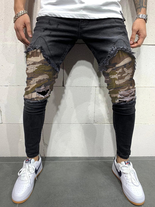 Men's Pleated Camouflage Slim fit Pants