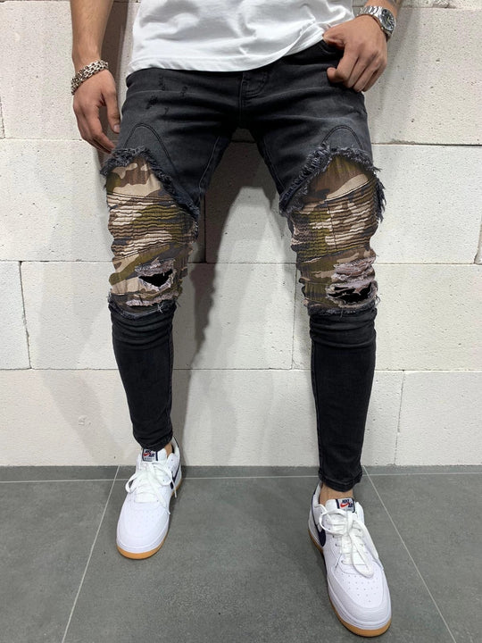Men's Pleated Camouflage Slim fit Pants