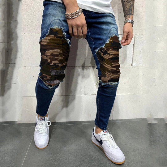 Men's Pleated Camouflage Slim fit Pants