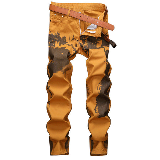 Men's Shark White Printed Black Pants