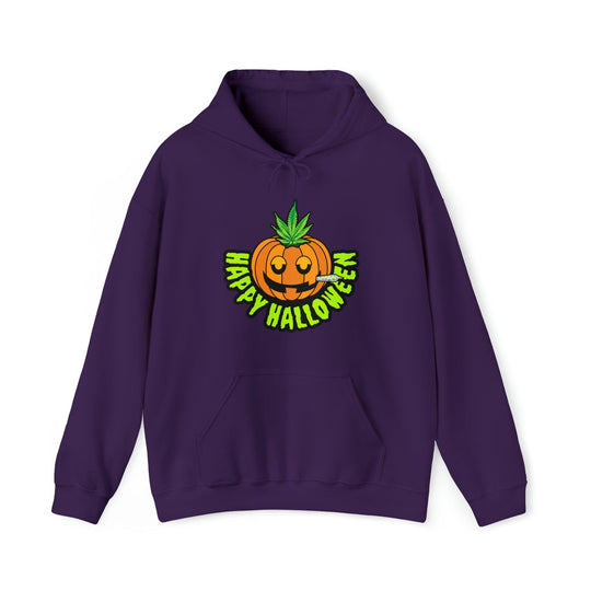 Happy Halloween Stoner Pumpkin Cannabis Hoodie