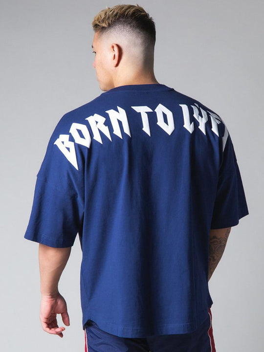 Men's Plus Size Letter Round Neck Half Sleeve T-Shirt