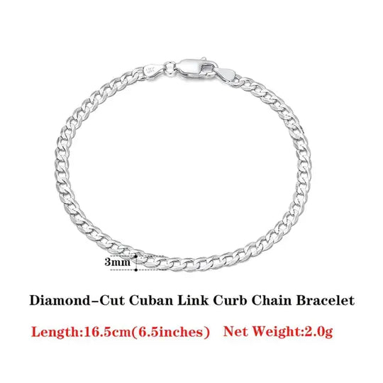 18 Italian Cuban Chain Bracelet for Women Men