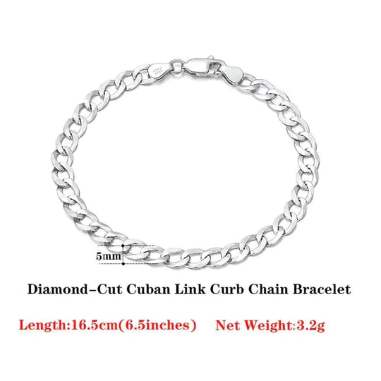 18 Italian Cuban Chain Bracelet for Women Men