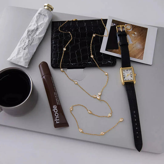 18K Gold-Plated Zircon Chain Necklace