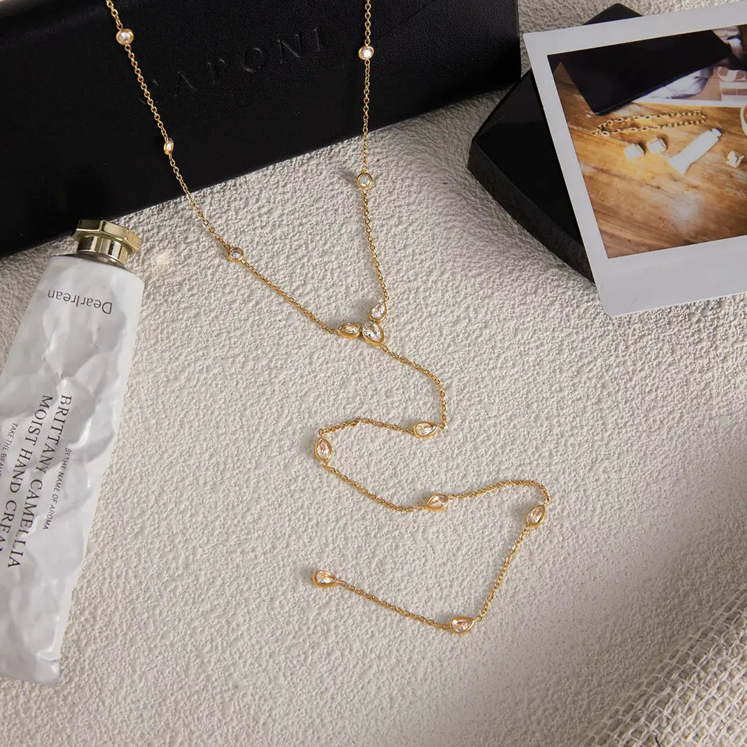 18K Gold-Plated Zircon Chain Necklace