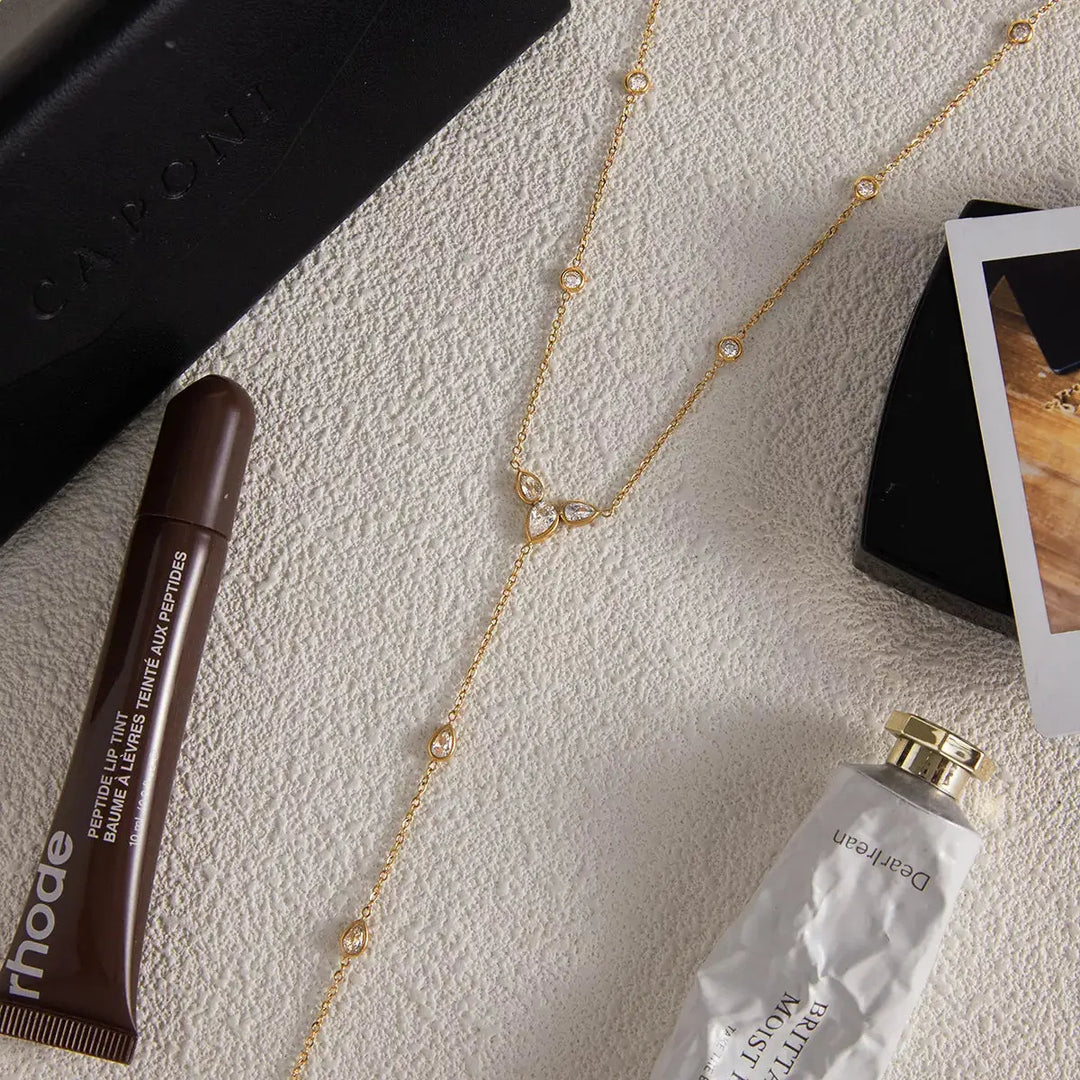 18K Gold-Plated Zircon Chain Necklace