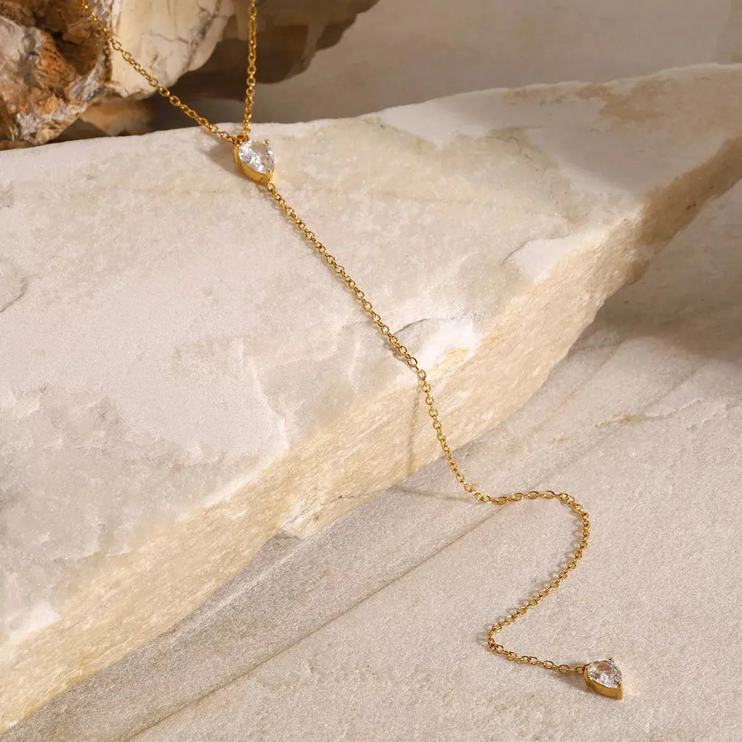 18K Gold-Plated Zircon Chain Necklace