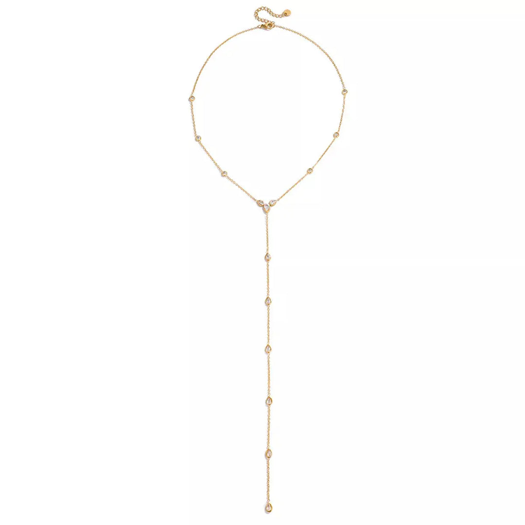 18K Gold-Plated Zircon Chain Necklace