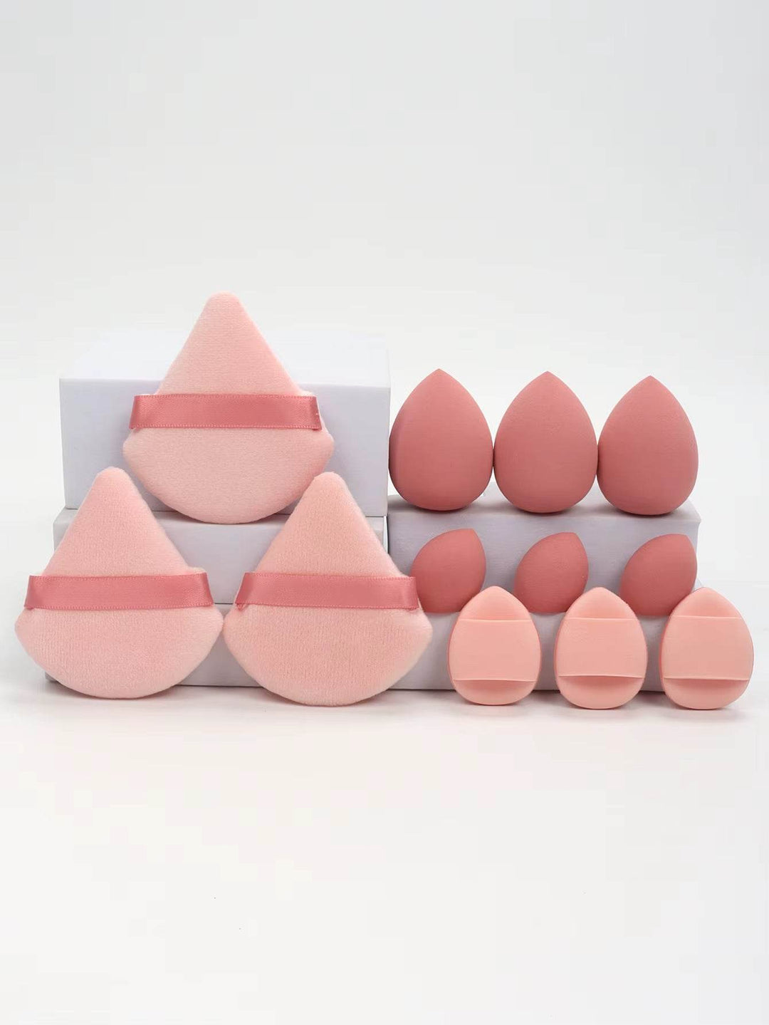12-Piece Makeup Sponge Set – Loose Powder Puffs, Mini Cushions, Beauty Blenders for All Uses