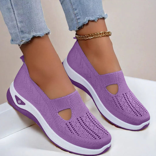 Mesh Flats Shoes Fashion Breathable Non-slip Soft Bottom Casual Shoes For Women